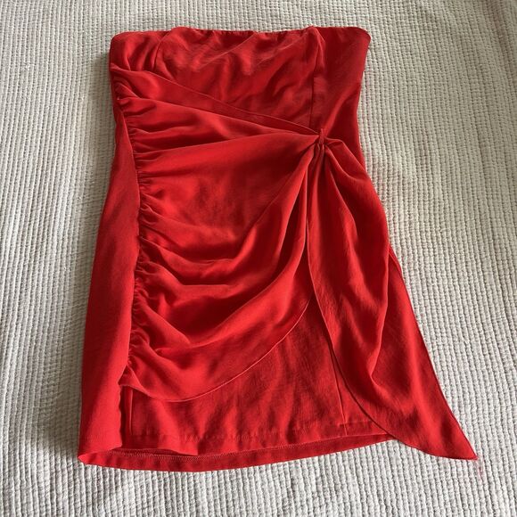 Superdown Revolve Andria Strapless Mini Dress Women Sz XL Red Sexy Barbie Party